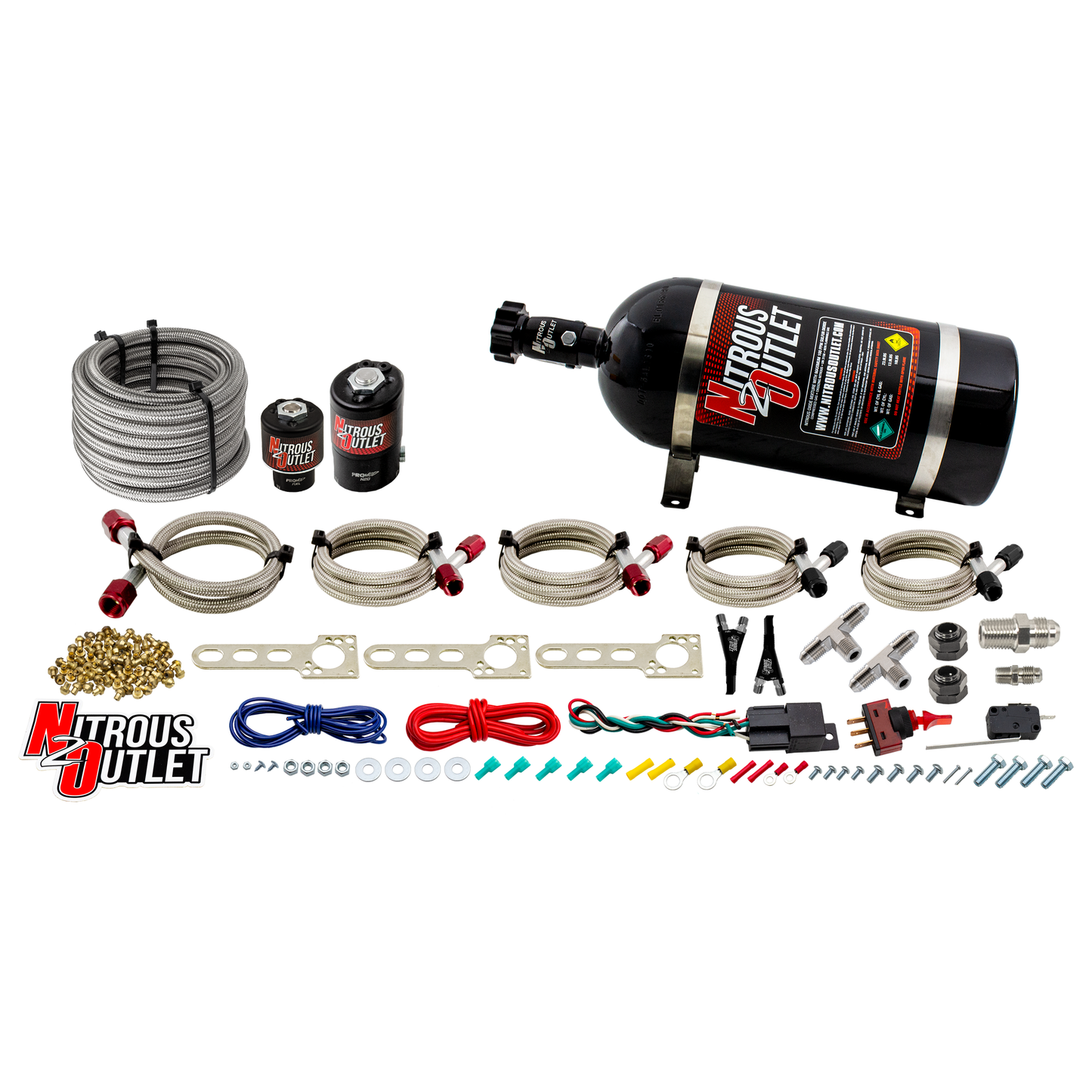 Nitrous Outlet GM EFI Dual Nozzle System - Gas/E85 (5-55psi)(70-200HP)(No Bottle)