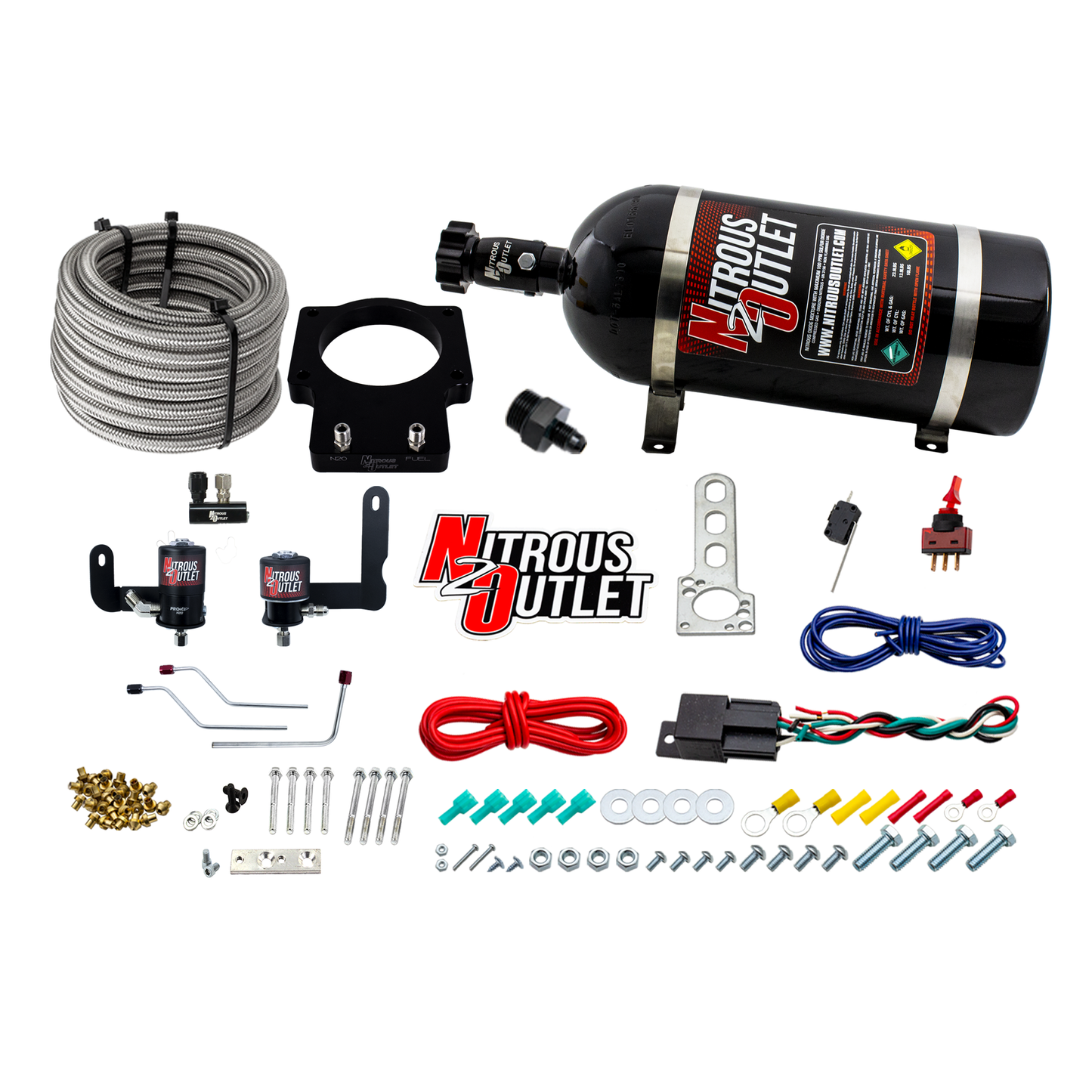 Nitrous Outlet Cadillac 90mm Fast Intake 2006-2007 LS2 CTS-V Hard-line Plate System - Gas/E85 (5-55psi)(50-200HP)(10lb Bottle)