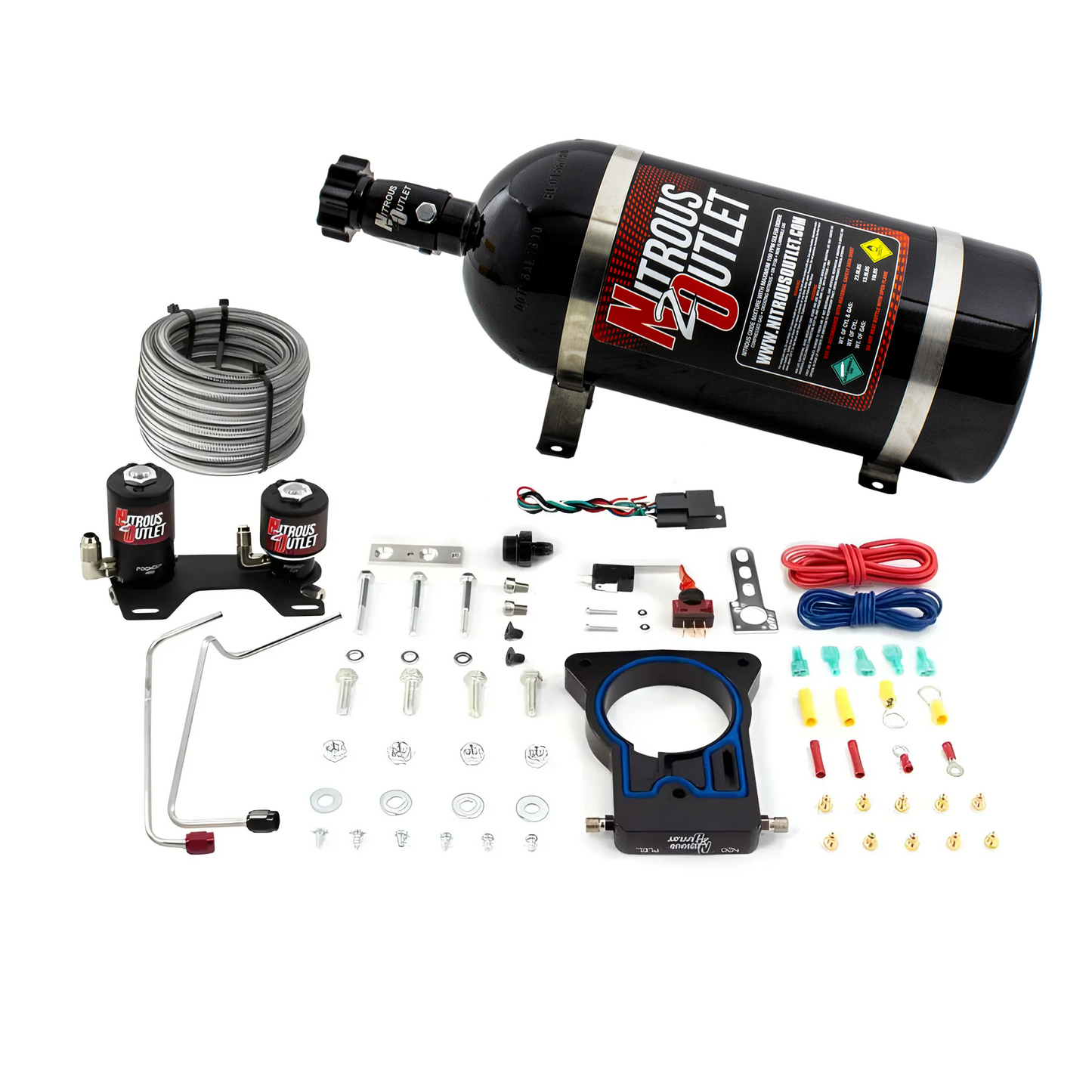 Nitrous Outlet GM 78mm 1999-2007 Classic Truck Hard-line Plate System - Gas/E85 (5-55psi)(50-200HP)(No Bottle)