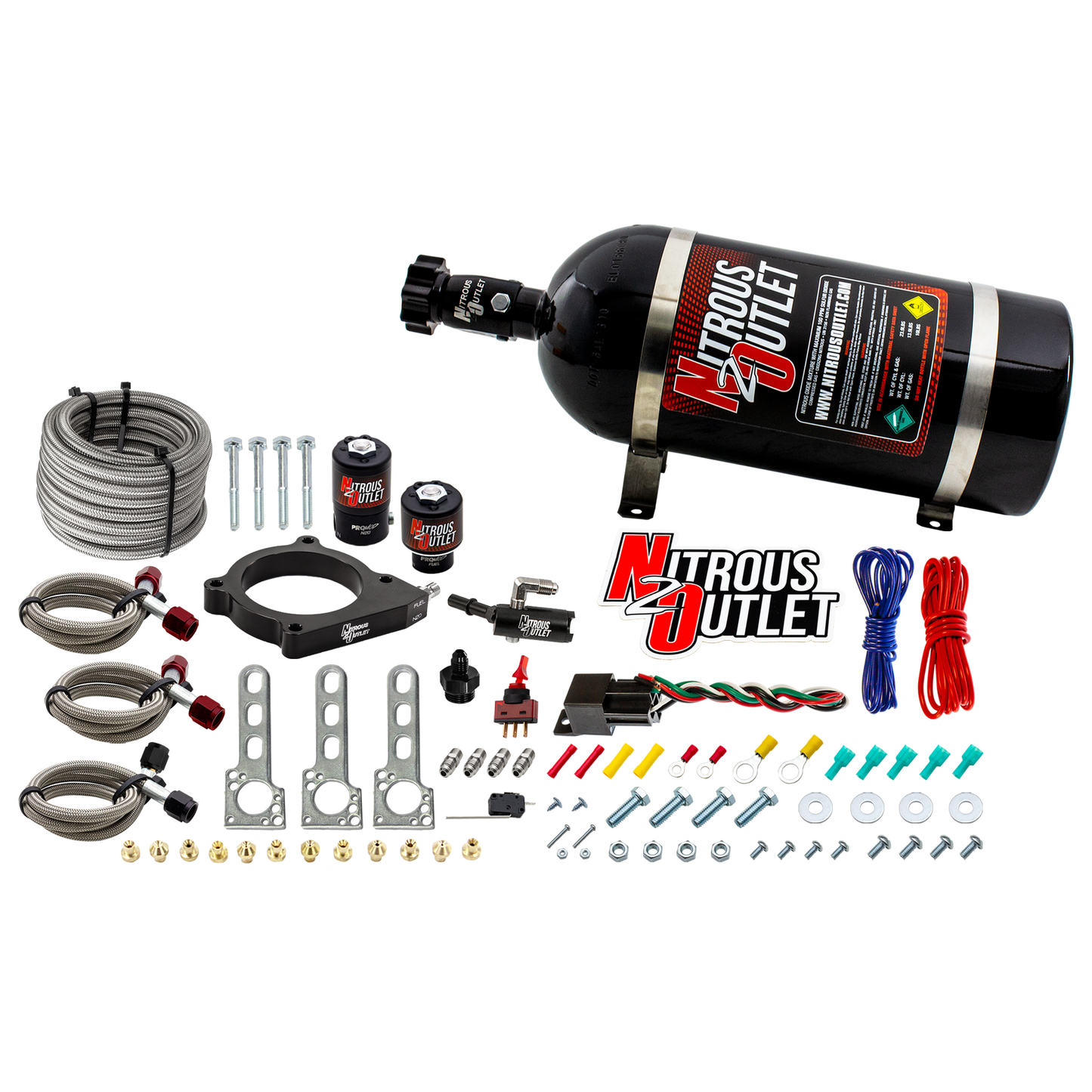 Nitrous Outlet Ford 2011-2017 5.0 Mustang/5.0 F-150 Plate System - Gas/E85 (5-55psi)(50-200HP)(No Bottle)
