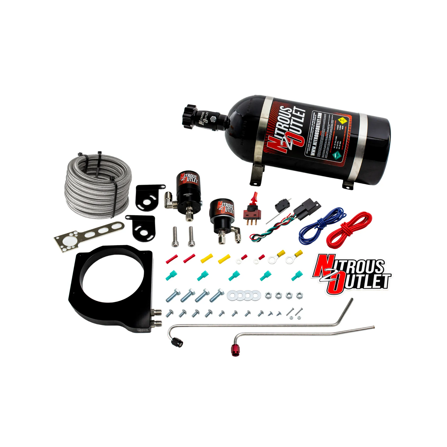Nitrous Outlet GM BTR Equalizer 1 LS1/LS2 Throttle Body Plate System - Gas/E85 (5-55 psi)(50-200hp)(15lb Bottle)