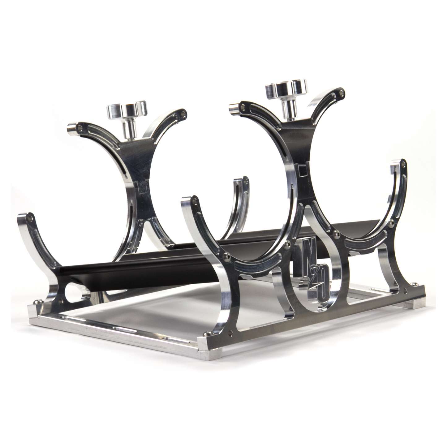 Nitrous Outlet Dual Billet Automatic Heated Horizontal Mount Bottle Bracket - 10lb/15lb/6AN