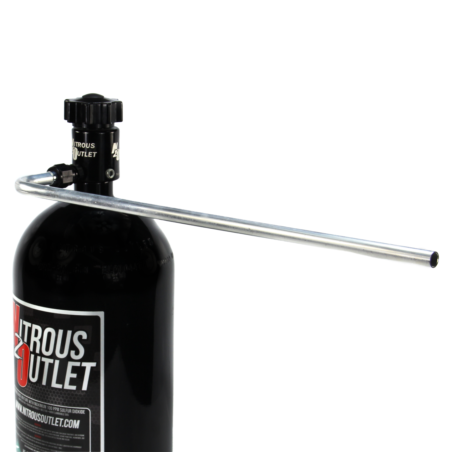 Nitrous Outlet 90 Degree Aluminum Pressure Relief Tube - Black 8AN B-Nut