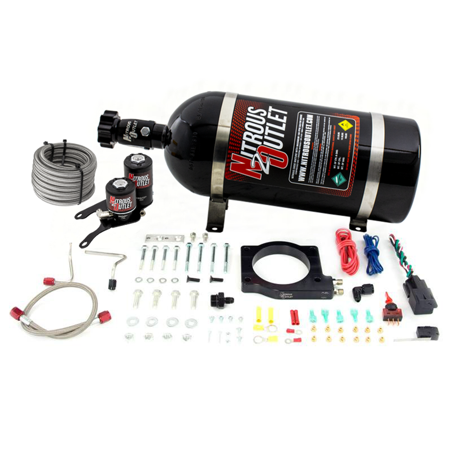 Nitrous Outlet GM 2012-2015 Camaro ZL1 Hard-line Plate System - Gas/E85 (5-55psi)(50-200HP)(12lb Bottle)