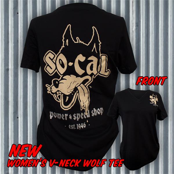 V-Neck Wolf Tee Black by Bella+Canvas