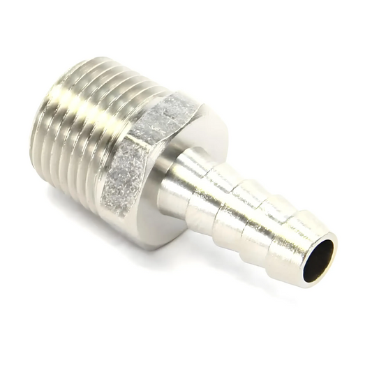 Nitrous Outlet 3/8" NPT x 5/16" Straight Hose Barb Fitting - Male/Male