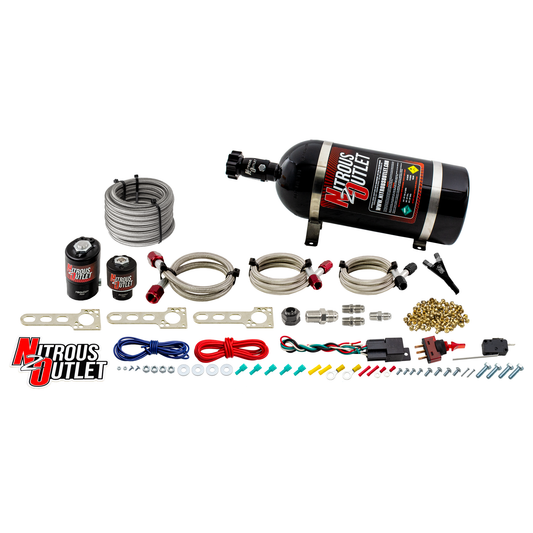 Nitrous Outlet GM EFI Single Nozzle System - Gas/E85 (5-55psi)(35-200HP)(12lb Bottle)