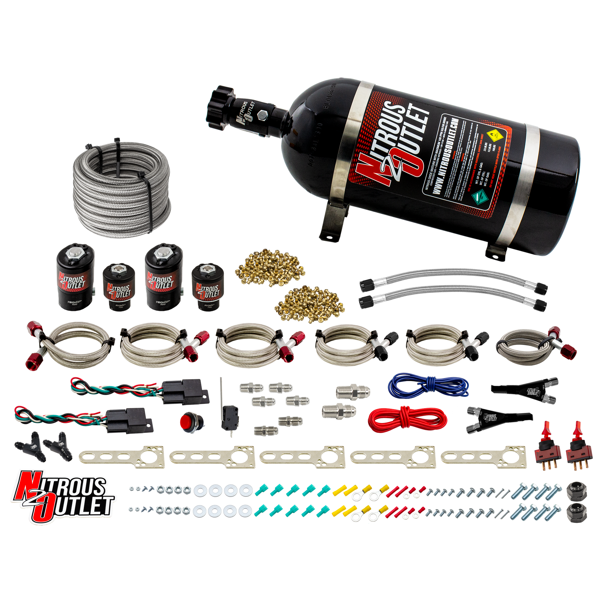 Nitrous Outlet GM EFI Dual Stage Single Nozzle System - Gas/E85 (5-55psi)(35-200HP)(No Bottle)