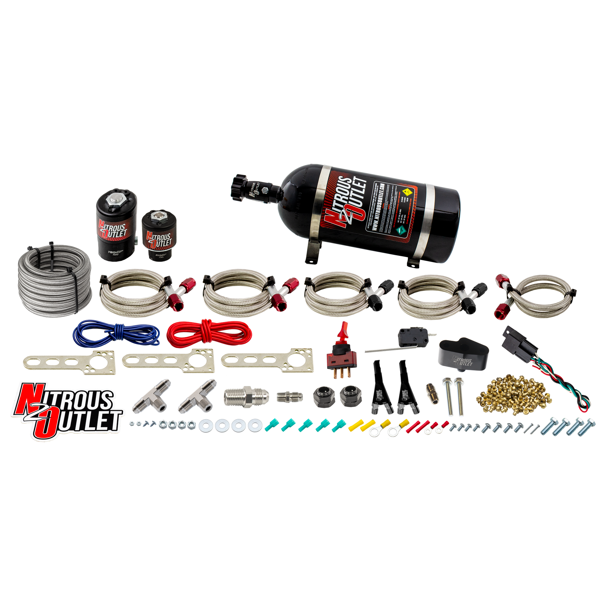 Nitrous Outlet Nissan 2009-2020 370Z Dual Nozzle System - Gas/E85 (5-55psi)(70-200HP)(15lb Bottle)