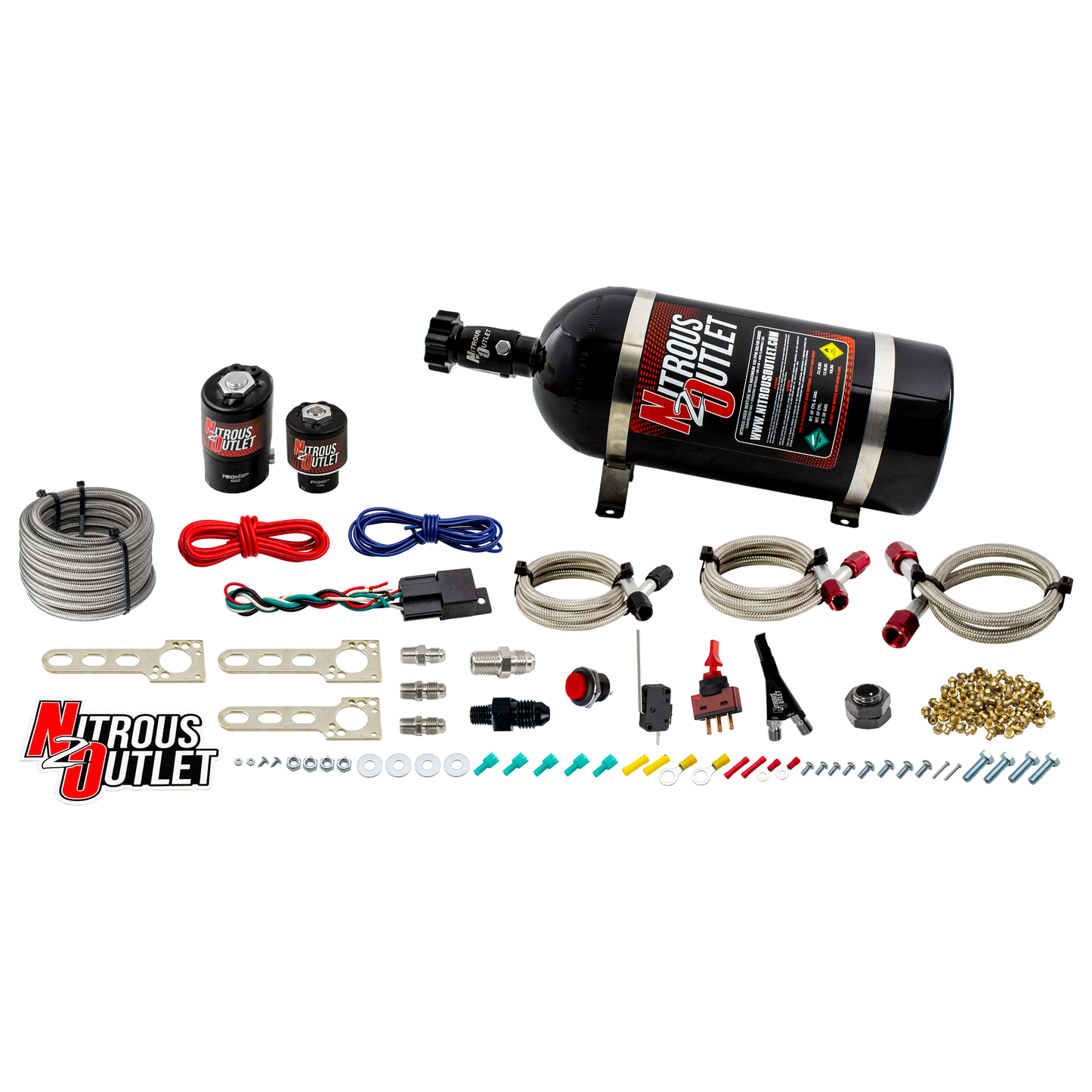 Nitrous Outlet Ford 1987-1998 Mustang All EFI Single Nozzle System - Gas/E85 (5-55psi)(35-200HP)(No Bottle)