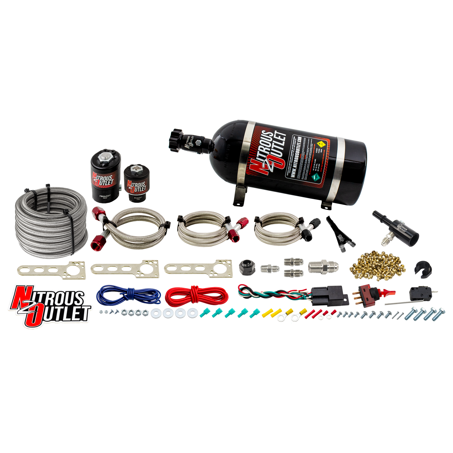 Nitrous Outlet Dodge 4.7/5.7/6.1 EFI Single Nozzle System - Gas/E85 (5-55psi)(35-200HP)(15lb Bottle)