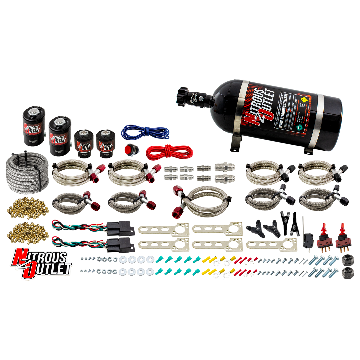 Nitrous Outlet Dodge EFI Dual Stage Single Nozzle System - Gas/E85 (5-55psi)(35-200HP)(No Bottle)