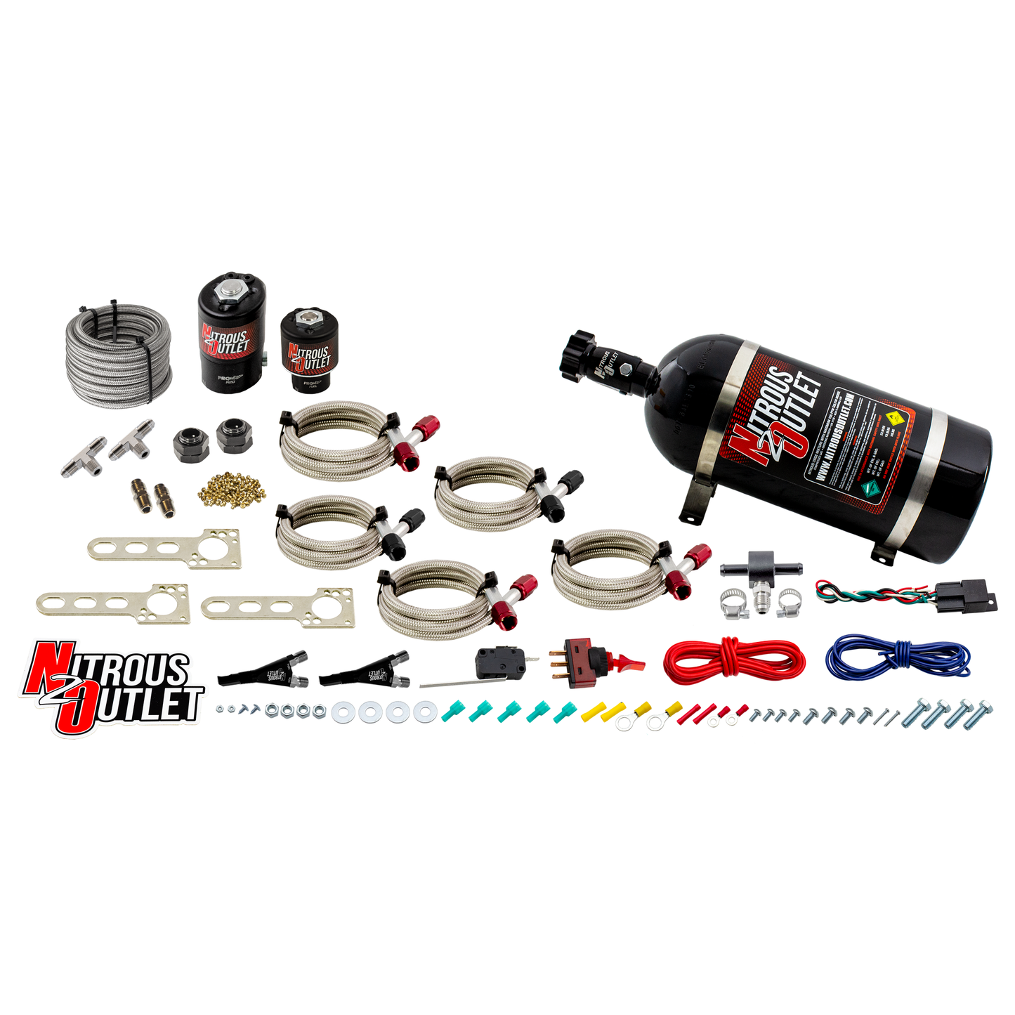 Nitrous Outlet Import EFI Dual Nozzle System - Gas/E85 (5-55psi)(70-200HP)(No Bottle)