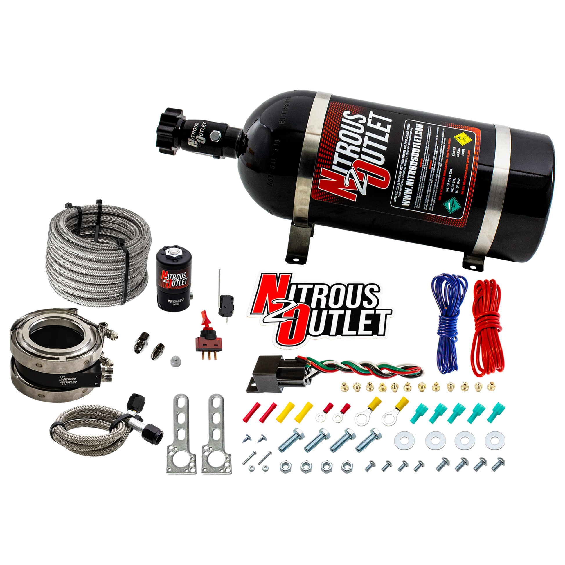Nitrous Outlet Interspooler 3" Boosted Dry Nitrous Collar System (50-400HP)(No Bottle)