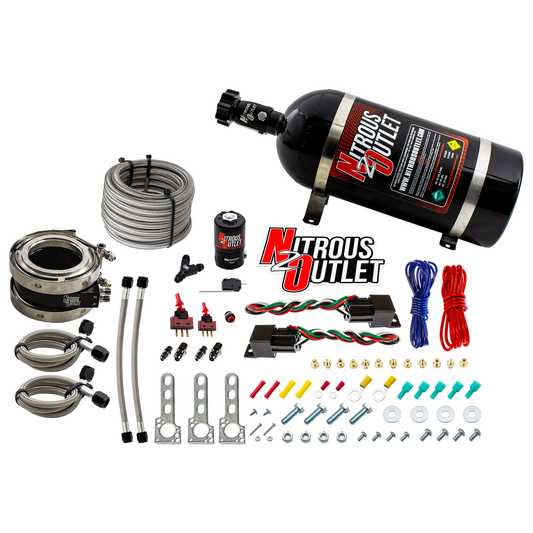 Nitrous Outlet Interspooler 4" Boosted Dual Stage Dry Nitrous Collar System (50-400HP)(12lb Bottle)