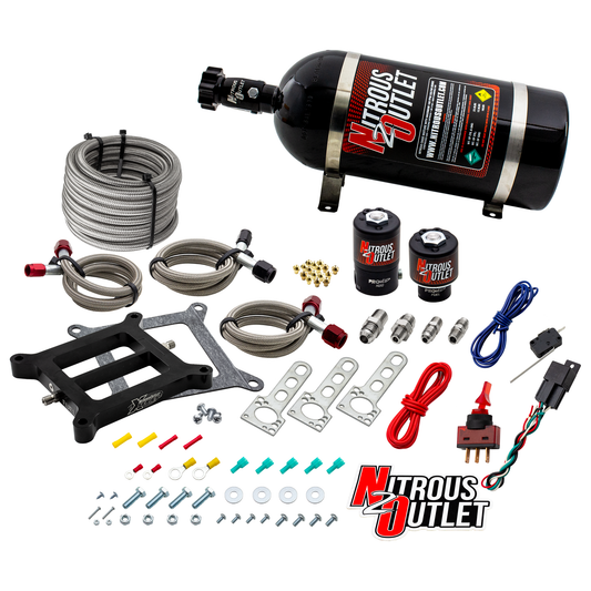 Nitrous Outlet Weekend Warrior 4150 Plate System - Gas/E85 (5-55psi)(100-350 HP)(15LB Bottle)