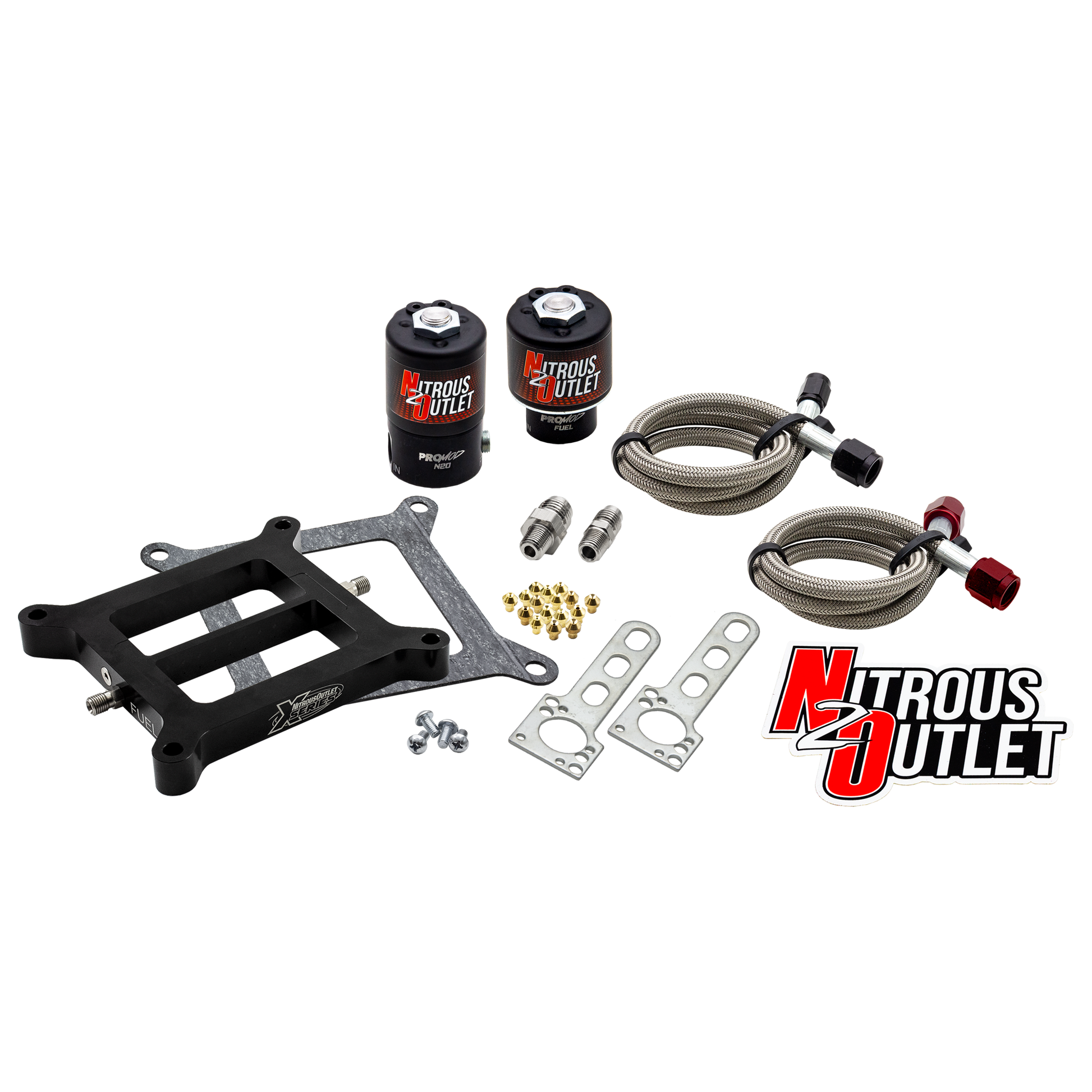 Nitrous Outlet Weekend Warrior 4150 Plate Solenoids Forward Conversion - Gas/E85 (5-55psi)(100-350 HP)