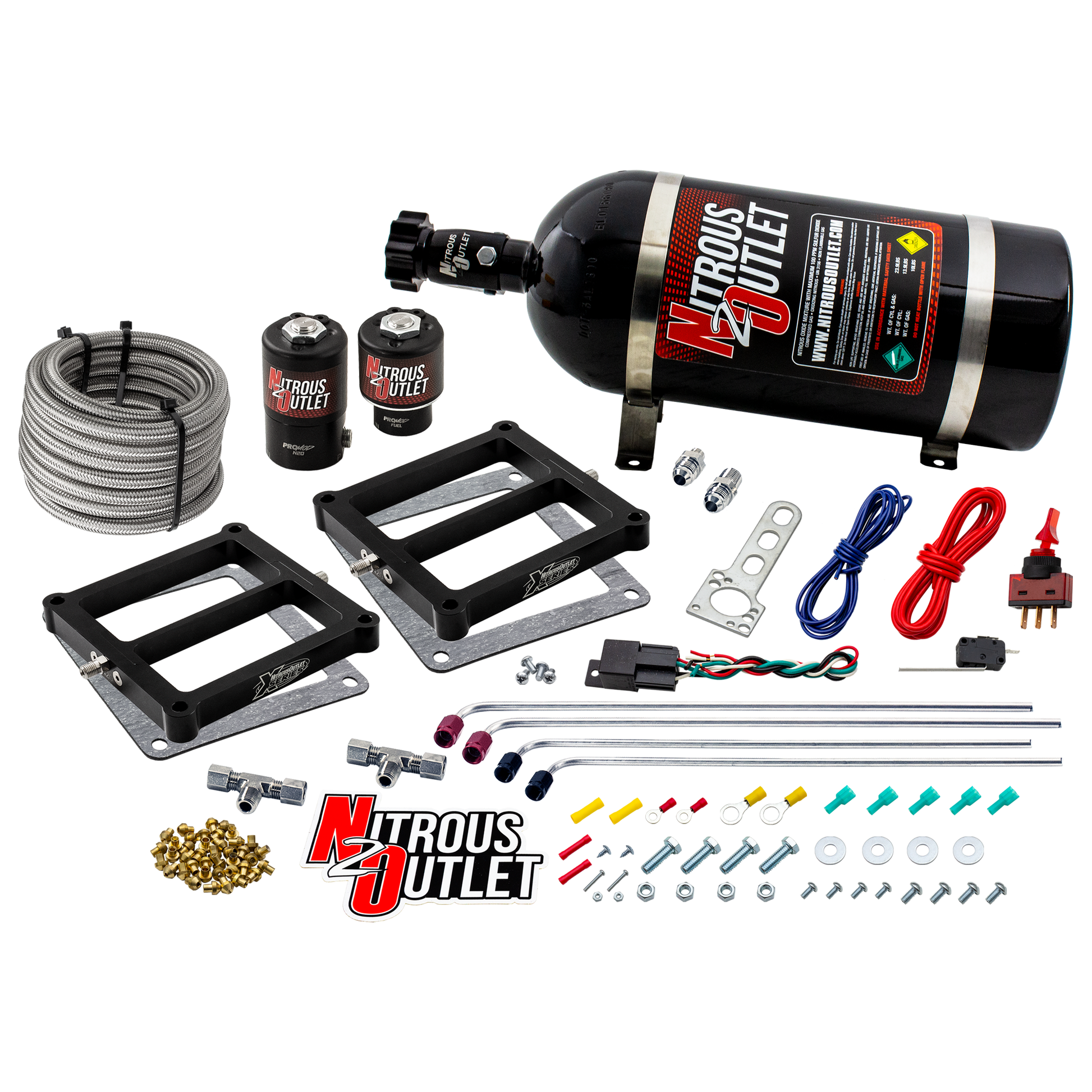 Nitrous Outlet Weekend Warrior 4500 Tunnel Ram System - Gas/E85 (5-55 psi)(100-400 HP)(12LB Bottle)