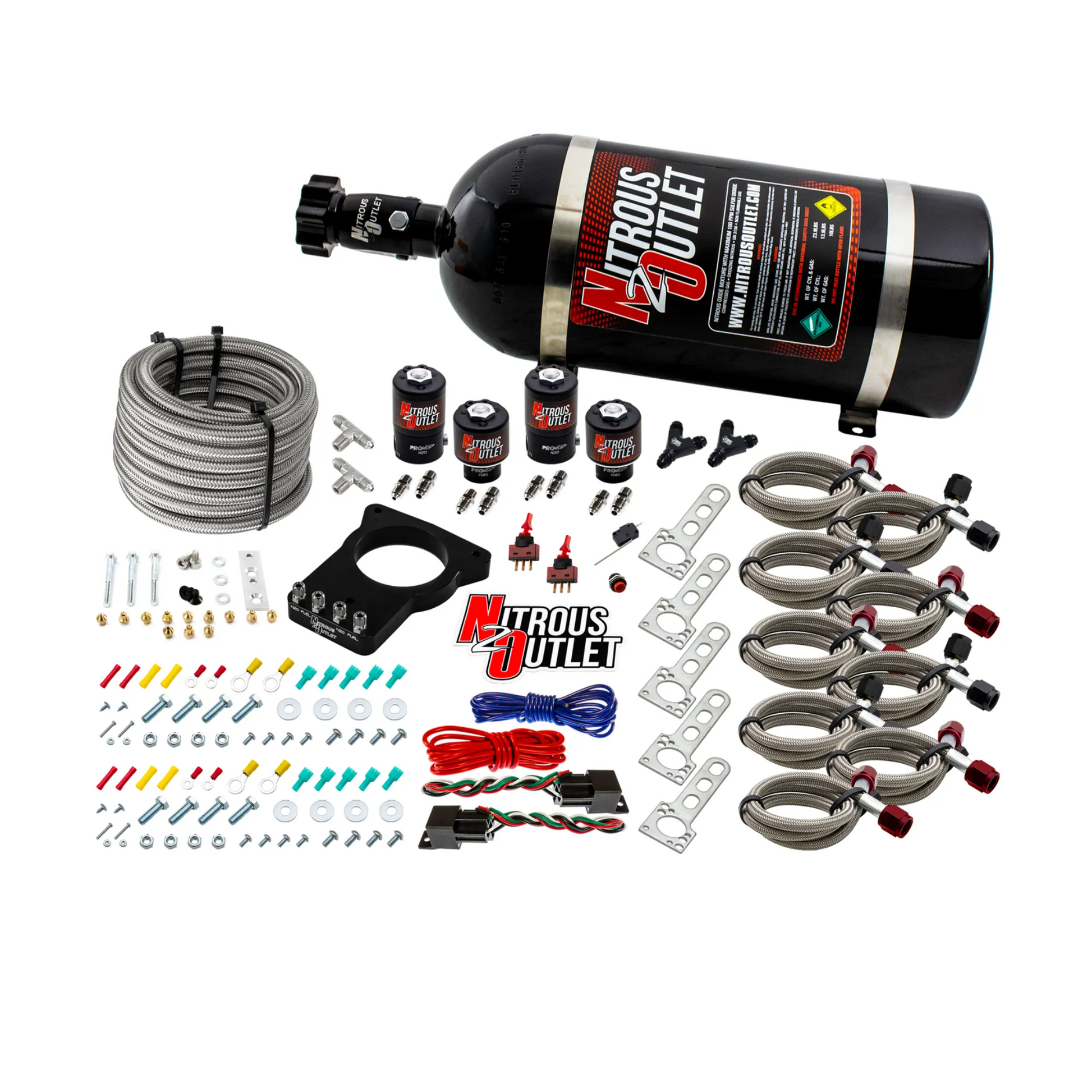Nitrous Outlet GM 78mm Dual Stage LSX Nitrous Plate - Gas/E85 (5-55psi)(50-200HP)(No Bottle)(1997-2004 Corvette Requires Part # 00-42000)