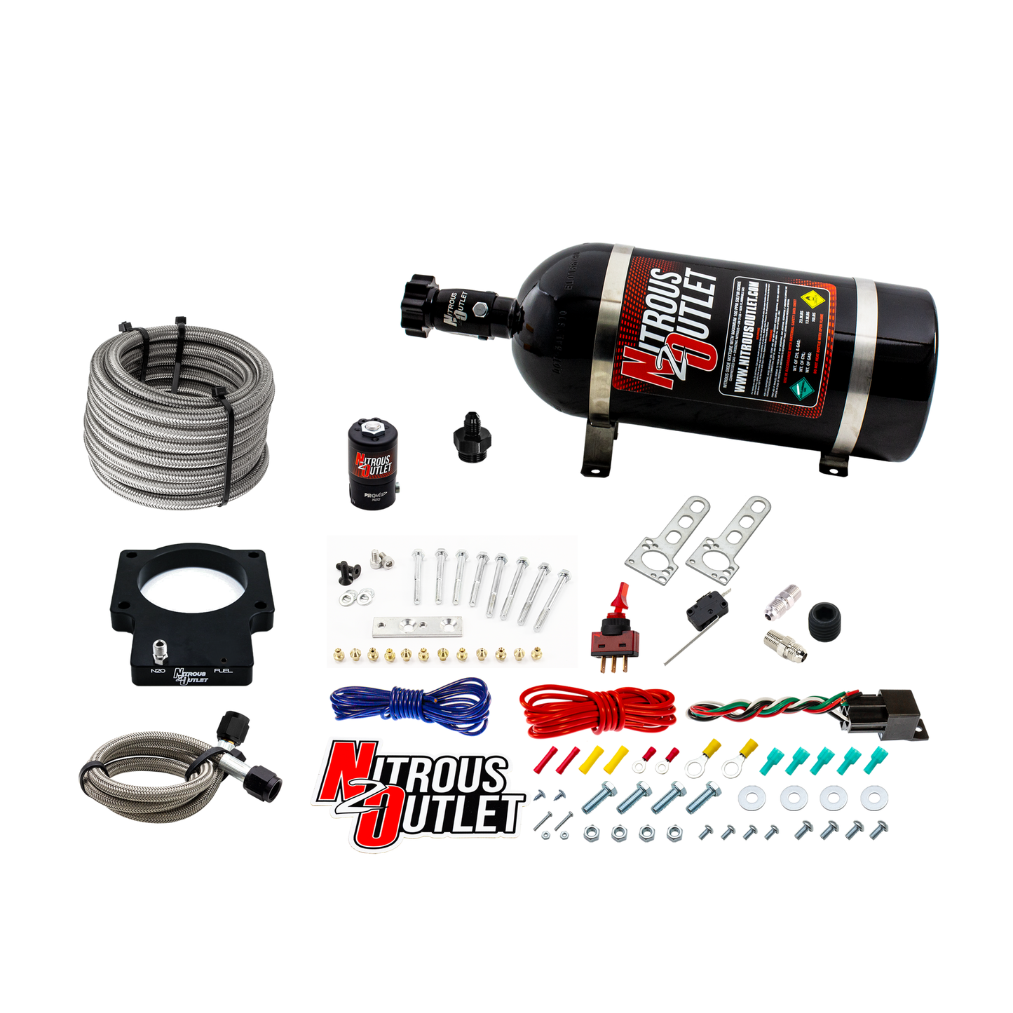 Nitrous Outlet GM 90mm Dry LSX Plate System (50-200HP)(15lb Bottle)(1997-2004 Corvette Requires Part # 00-42000)