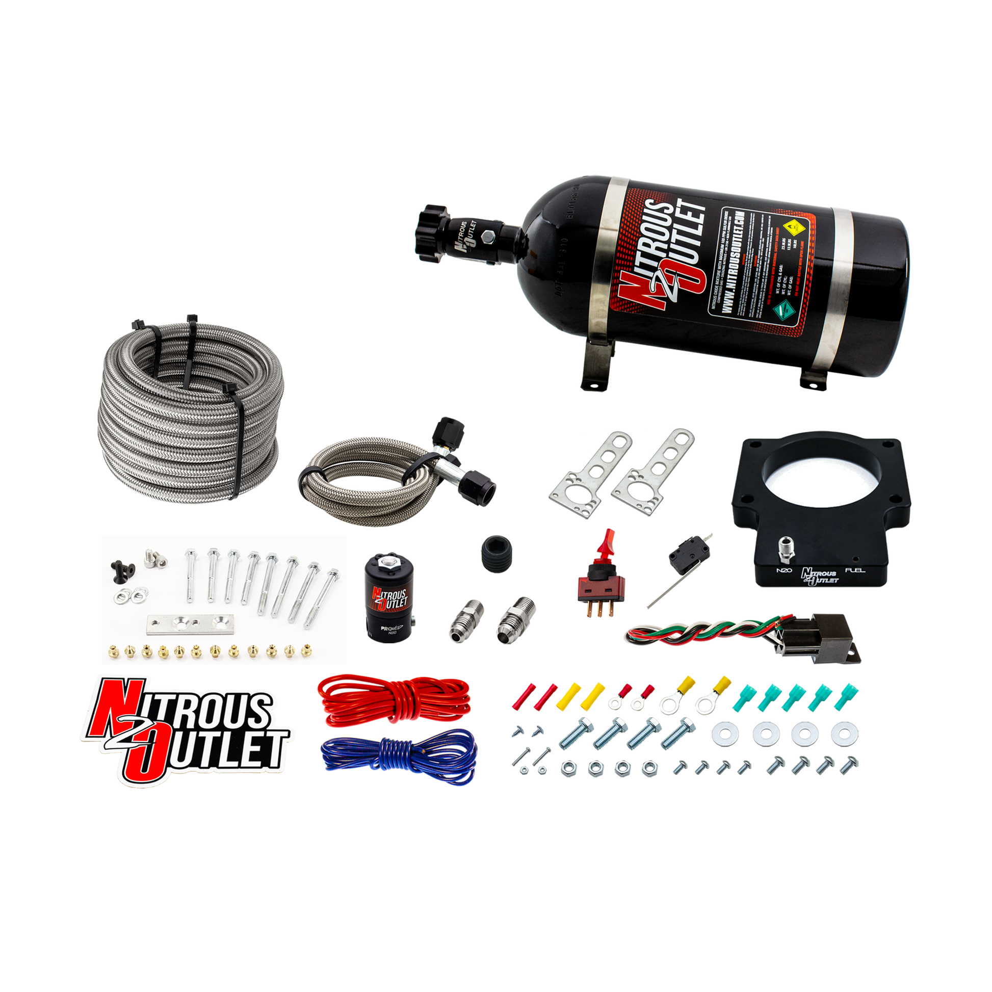 Nitrous Outlet GM 92mm Dry LSX Plate System (50-200HP)(15lb Bottle)(1997-2004 Corvette Requires Part # 00-42000)