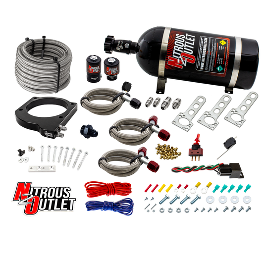 Nitrous Outlet GM 102mm LSX Plate System - Gas/E85 (5-55psi)(50-200HP)(No Bottle)(1997-2004 Corvette Requires Part # 00-42000)