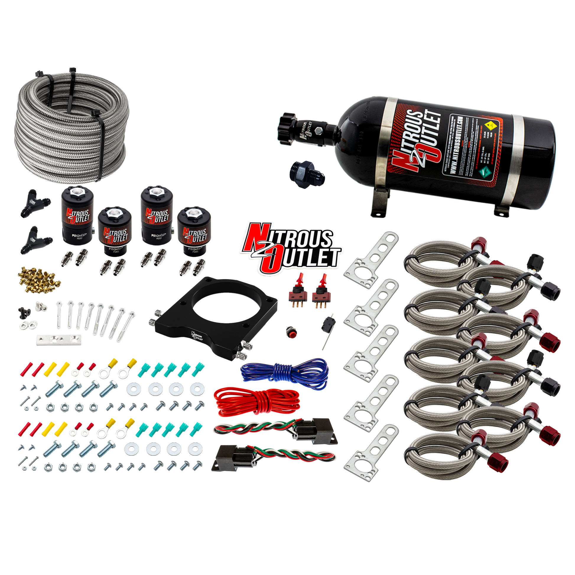 Nitrous Outlet GM 102mm LSX Dual Stage Plate System - Gas/E85 (5-55psi)(50-200HP)(No Bottle)(1997-2004 Corvette Requires Part # 00-42000)