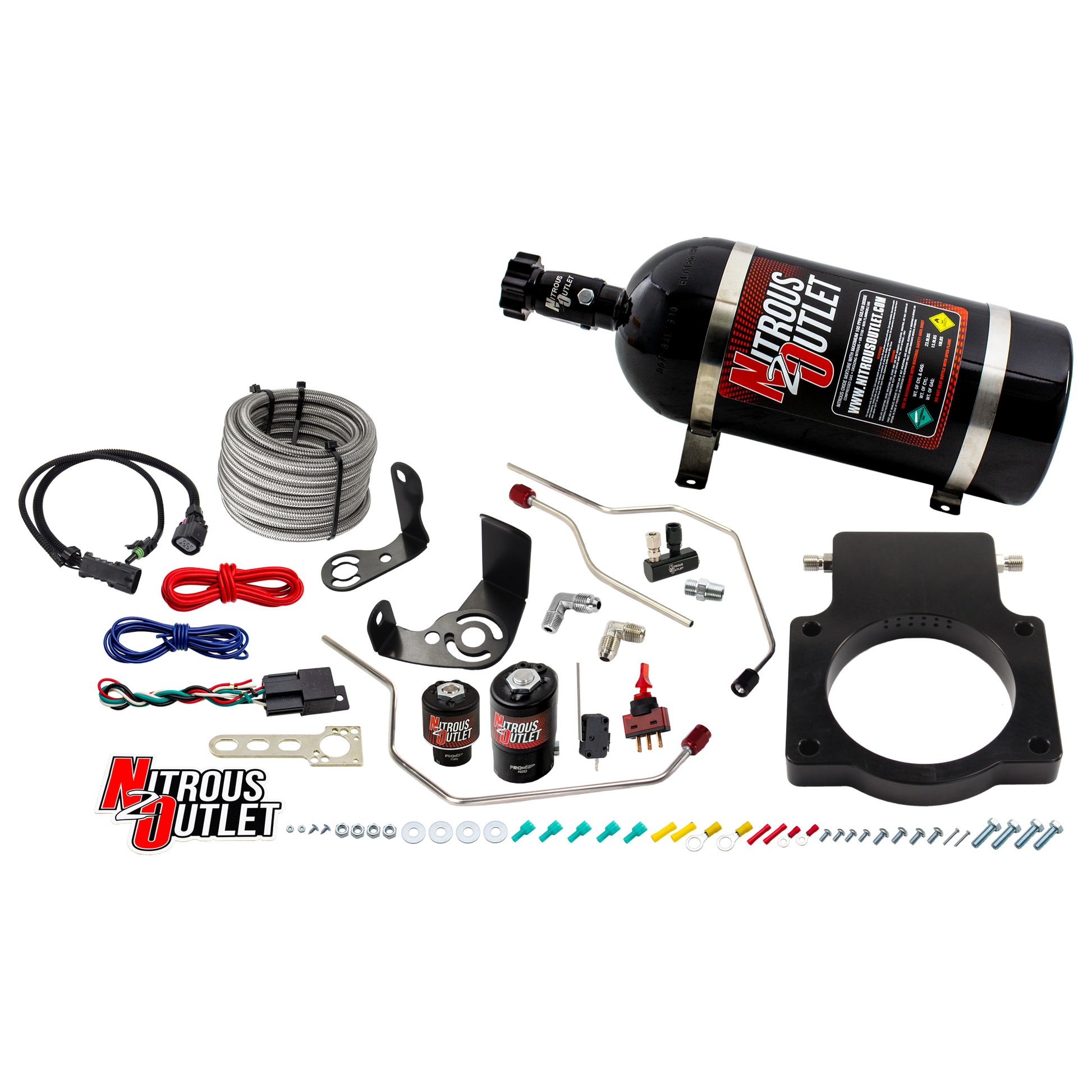 Nitrous Outlet GM 90mm 2010-2015 Camaro Hard-line Plate System - Gas/E85 (5-55psi)(50-200HP)(No Bottle)