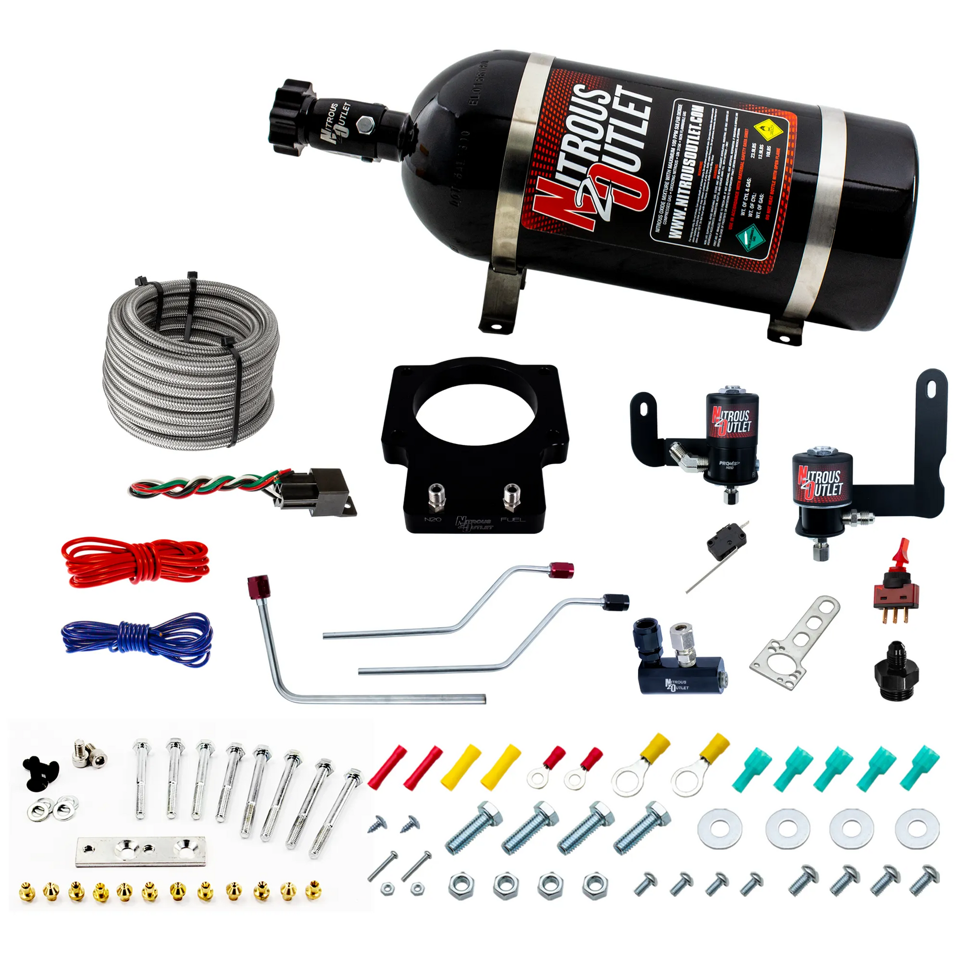 Nitrous Outlet Pontiac 92mm Fast Intake 2004-2006 GTO Hard-line Plate System - Gas/E85 (5-55psi)(50-200HP)(15lb Bottle)