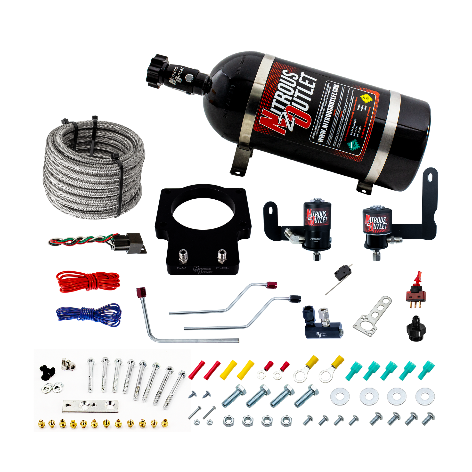 Nitrous Outlet Pontiac 90mm 2005-2006 LS2 GTO Hard-linePlate System - Gas/E85 (5-55psi)(50-200HP)(No Bottle)