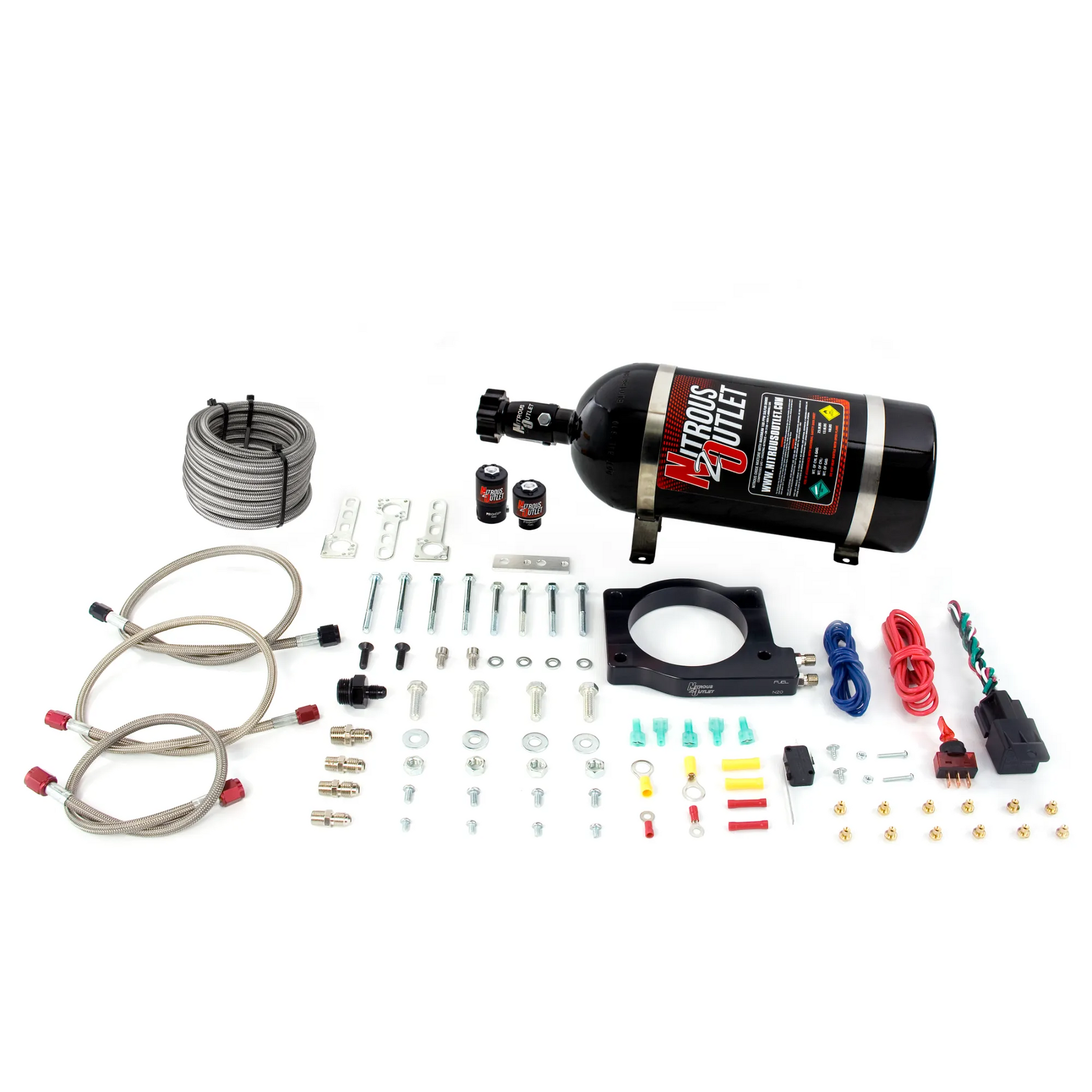 Nitrous Outlet GM 90mm MagnaCharger Plate System - Gas/E85 (5-55psi)(50-200HP)(15lb Bottle)