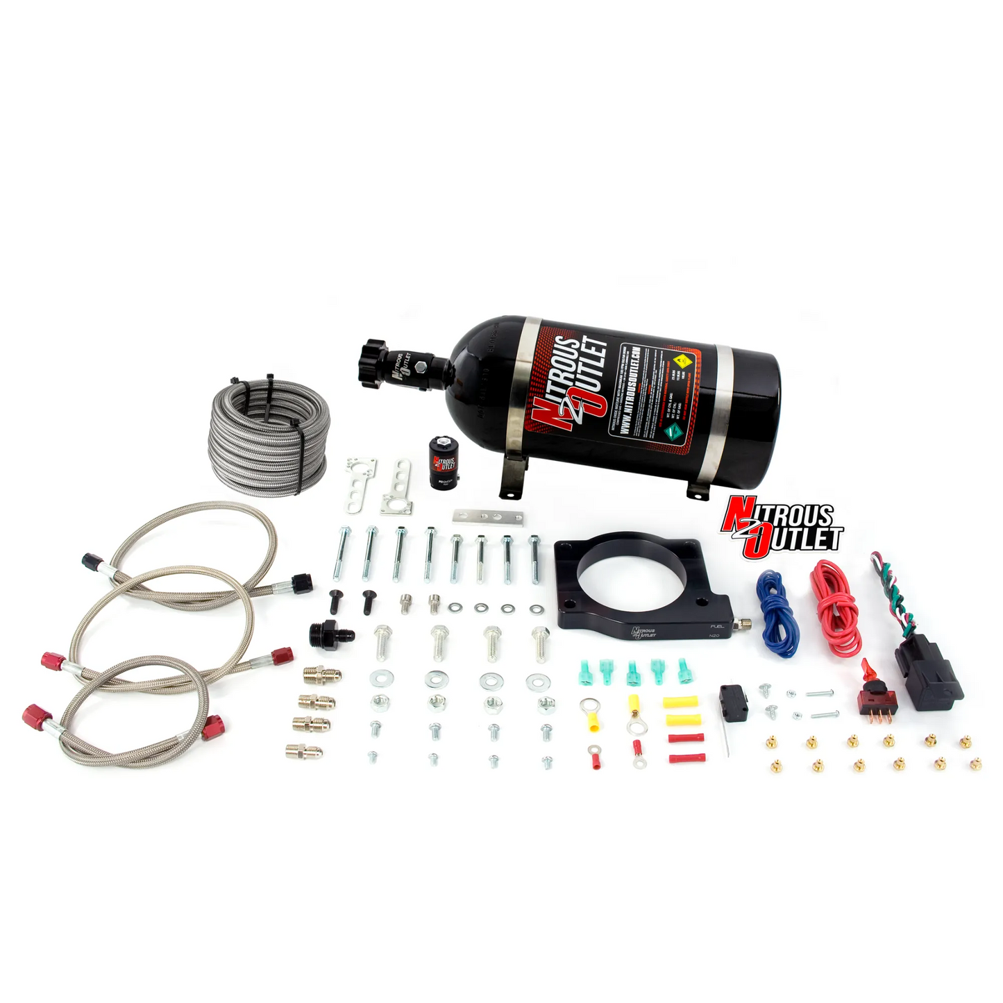 Nitrous Outlet GM 90mm MagnaCharger DRY Plate system (50-200HP)(15lb Bottle)