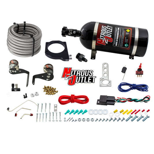 Nitrous Outlet GM 102mm Fast Intake Hard-line Plate System  - Factory Fuel Rails/ Fuel Hard-line Requires Fabrication/2006-2019 Corvette Requires K-Tech Idler Pulley Kit - Gas/E85 (5-55psi)(50-200HP)(12lb Bottle)