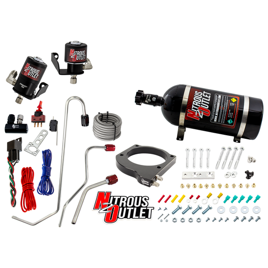 Nitrous Outlet GM 102mm MSD LS7 Atomic AirForce Intake Hard-line Plate System - Factory-Style Fuel Rails/2006-2019 Corvette Requires K-Tech Idler Pulley Kit - Gas/E85 (5-55psi)(50-200HP)(15lb Bottle)