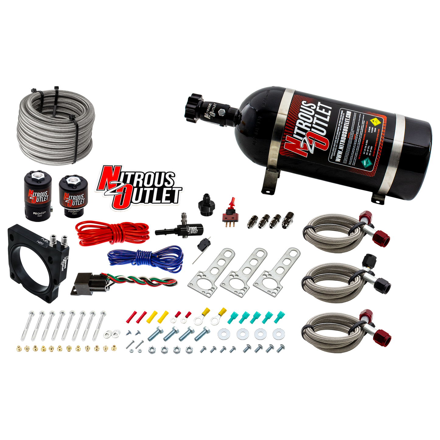 Nitrous Outlet Dodge 80mm 5.7/6.1  Hemi Plate System - Gas/E85 (5-55psi)(50-200HP)(12lb Bottle)