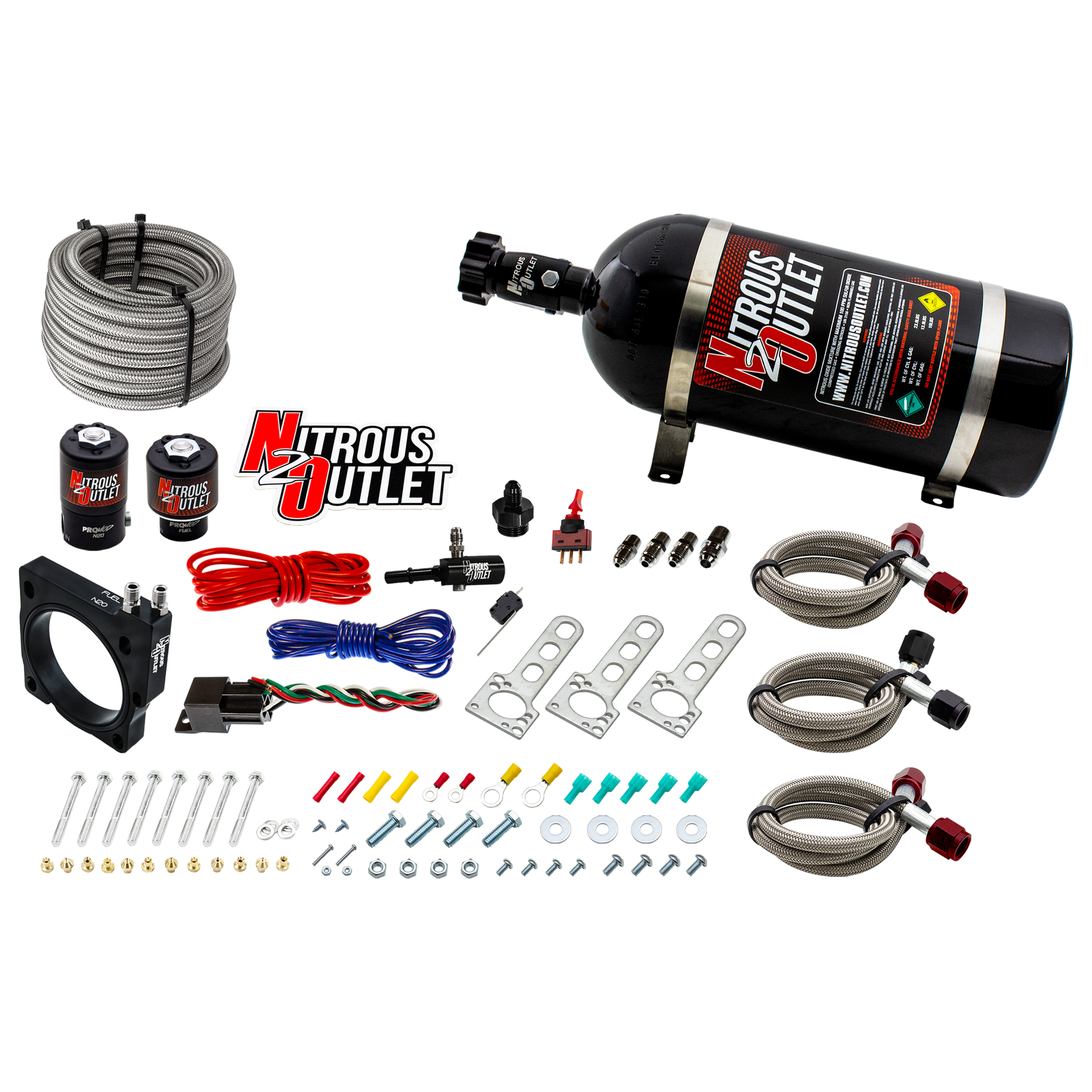 Nitrous Outlet Dodge 80mm 5.7/6.1  Hemi Plate System - Gas/E85 (5-55psi)(50-200HP)(12lb Bottle)