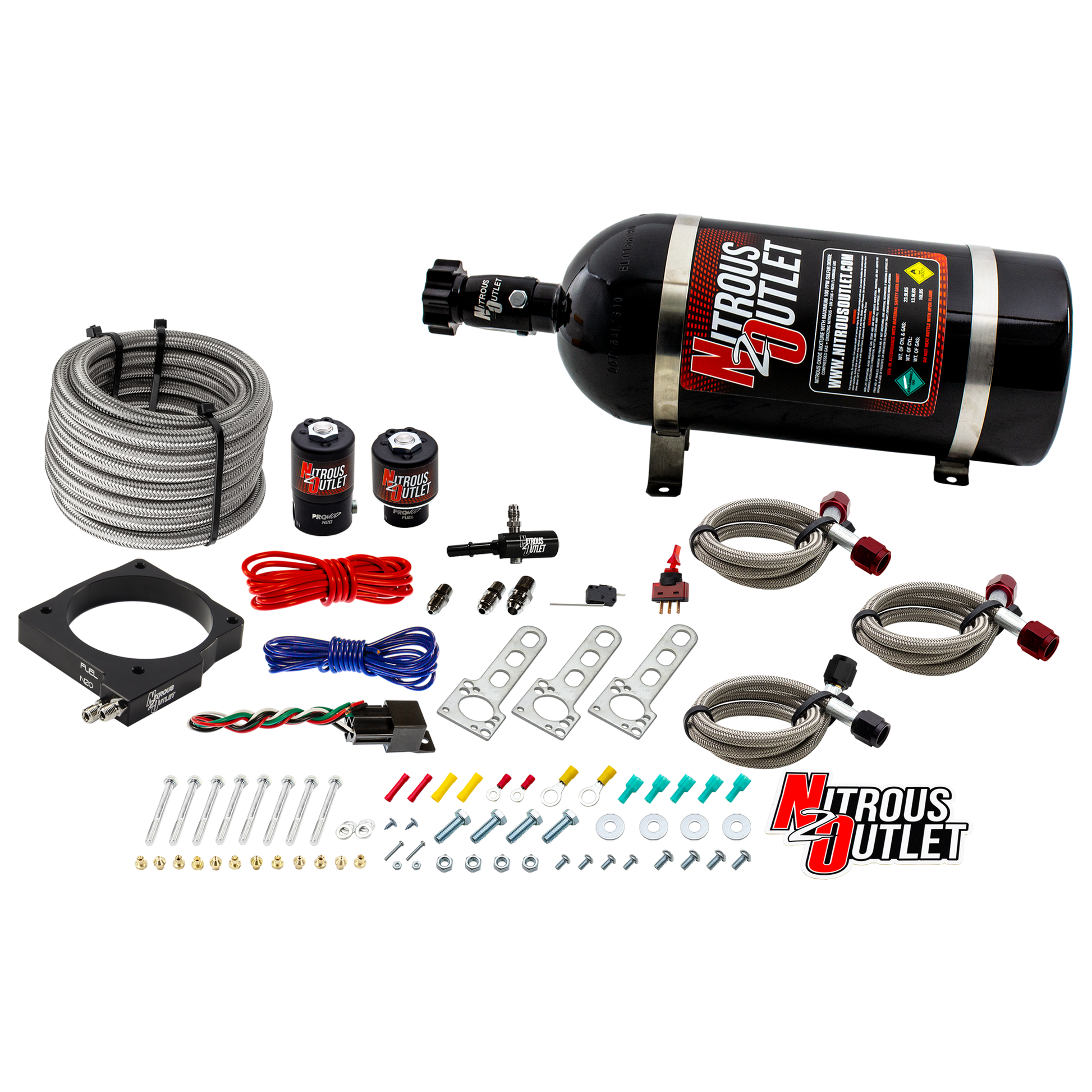 Nitrous Outlet Dodge 85mm 5.7/6.1  Hemi Plate System - Gas/E85 (5-55psi)(50-200HP)(15lb Bottle)