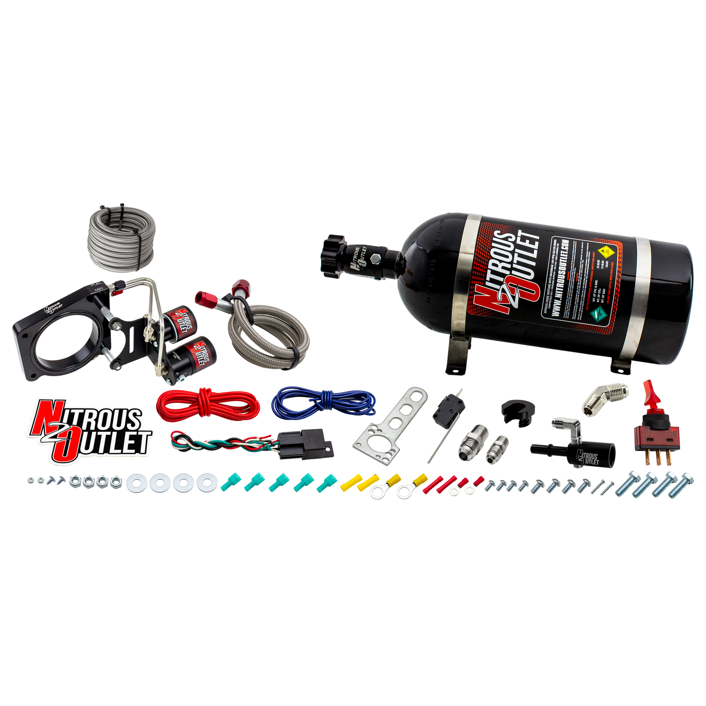 Nitrous Outlet Ford 2016-2019 Mustang GT350/350R Hard-line Plate System - Gas/E85 (5-55psi)(50-200HP)(No Bottle)