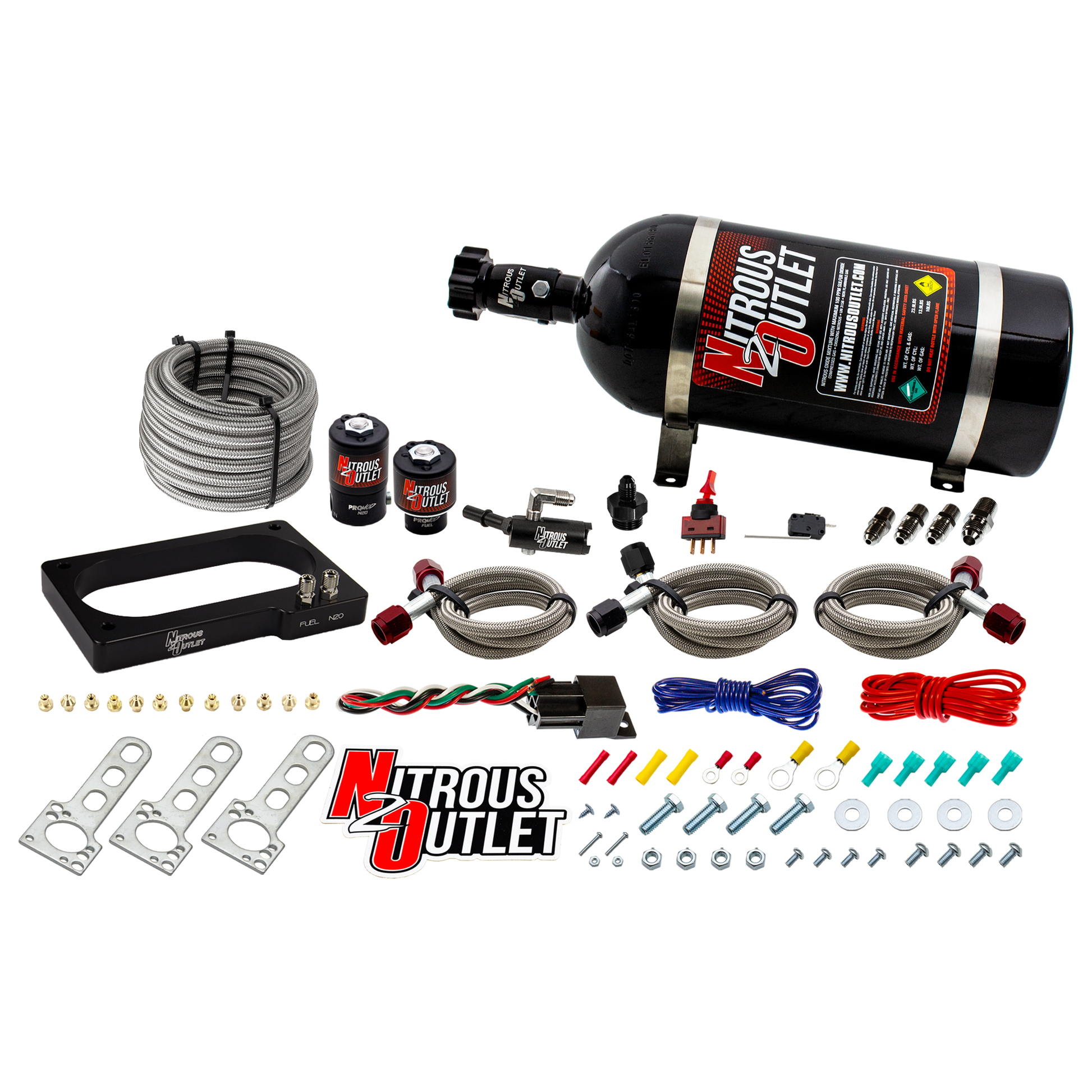 Nitrous Outlet Ford 2007-2014 GT 500 Mustang Plate System - Gas/E85 (5-55psi)(50-200HP)(No Bottle)