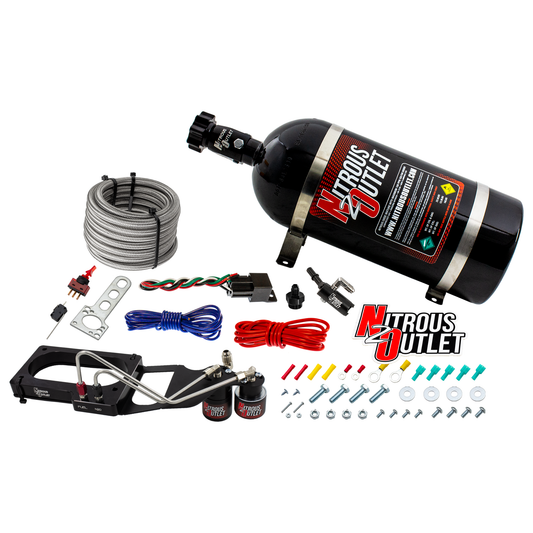 Nitrous Outlet Ford 2007-2014 GT 500 Mustang Hard-line Plate System - Gas/E85 (5-55psi)(50-200HP)(12lb Bottle)