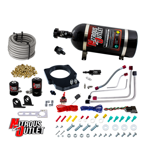 Nitrous Outlet Cadillac 2016-2019 CTS-V3 LT4 Throttle Body Hard-line Plate System - Gas/E85 (5-55psi)(50-200HP)(15lb Bottle)