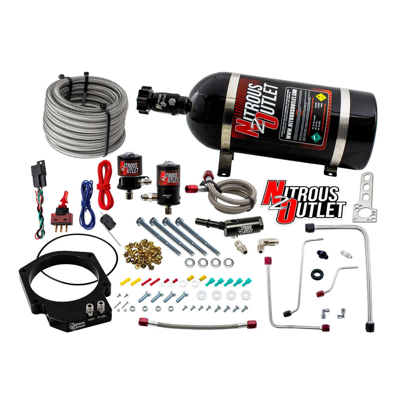 Nitrous Outlet GM LT4 2016-2019 CTS-V3 103mm Throttle Body Plate System - Gas/E85 (5-55 psi)(50-200hp)(12LB Bottle)