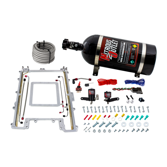 Nitrous Outlet GM 2012-2015 Camaro ZL1 LSA Blower Spacer Plate system - Gas/E85 (45-55psi)(100-300HP)(15lb Bottle)