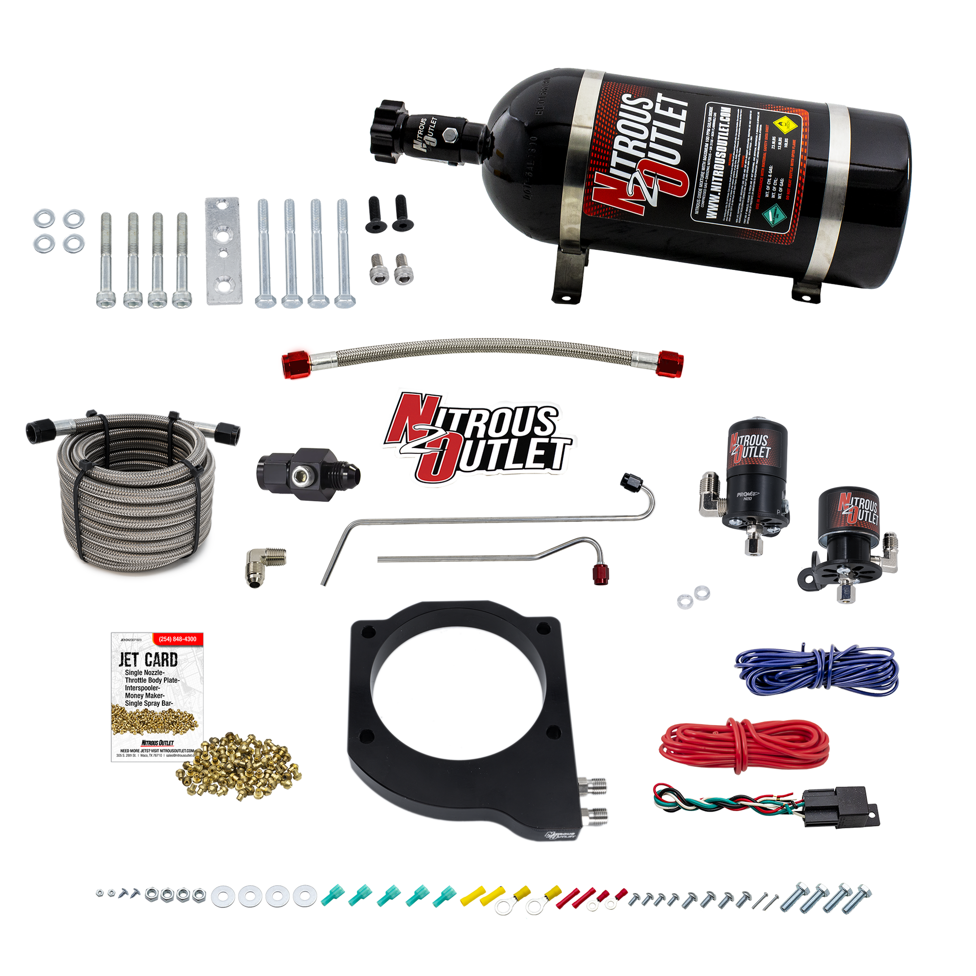 Nitrous Outlet GM BTR Trinity Throttle Body Plate System - Gas/E85 (5-55 psi)(50-200hp)(12lb Bottle)