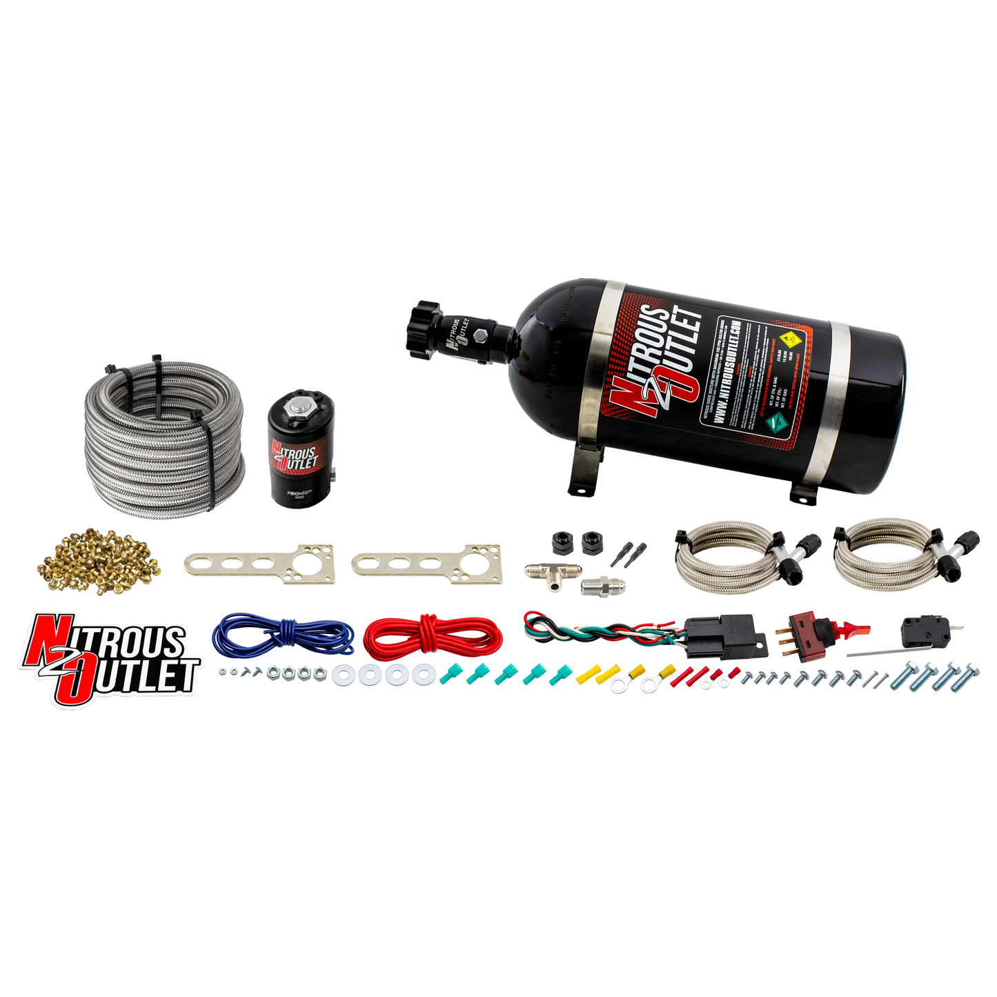 Nitrous Outlet Universal EFI Dry Dual Nozzle System (70-200HP)(No Bottle)