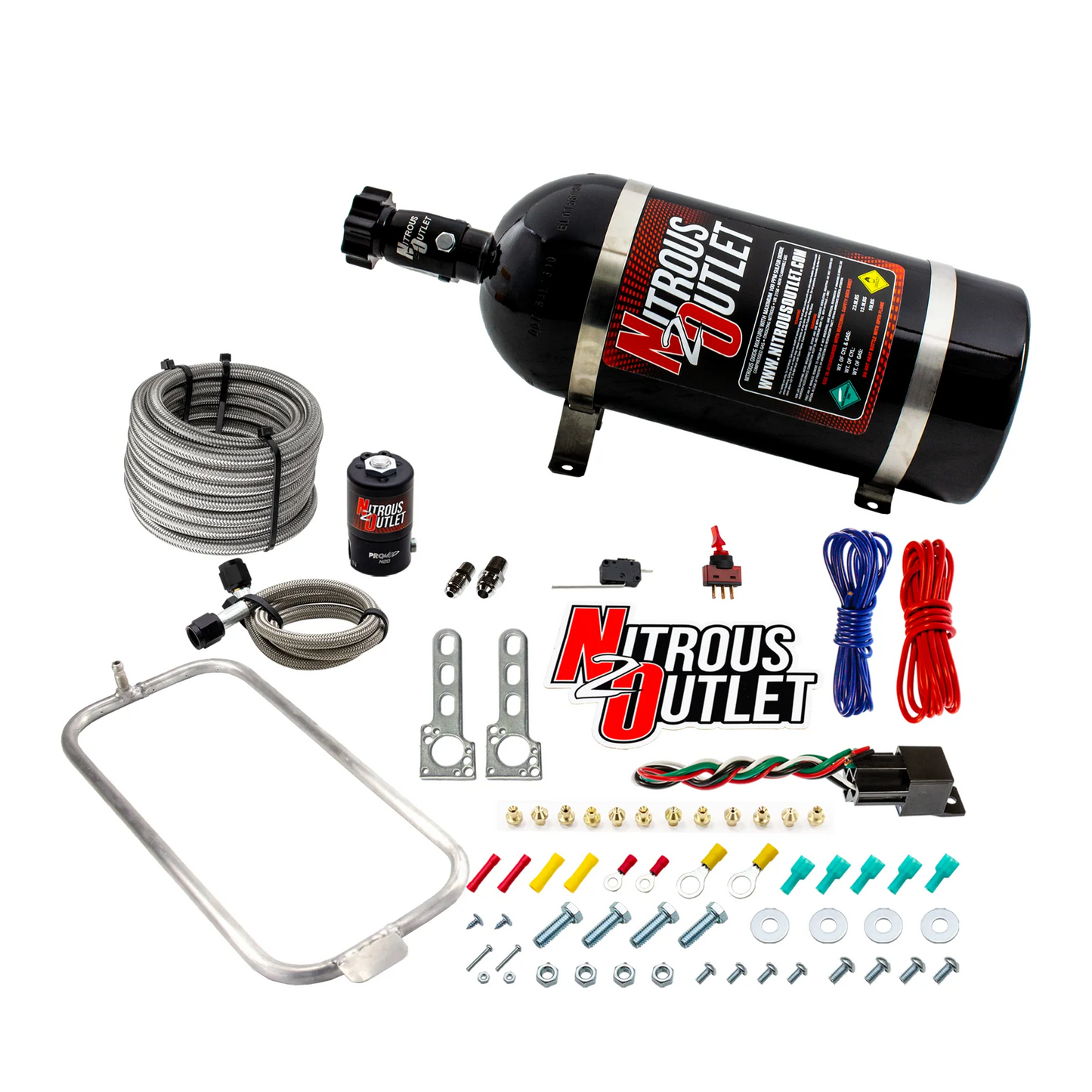 Nitrous Outlet GM/Pontiac 1998-2002 Camaro/Firebird Dry Halo System - Filter Entry (35-200HP)(12lb Bottle)
