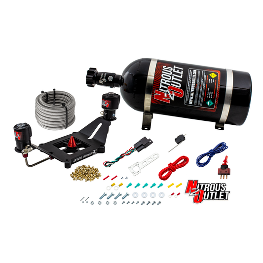 Nitrous Outlet 4150 Stinger 2 Race System - Hard-line/.178 Trashcan Nitrous Solenoid/.310 Fuel Solenoid/Deep Break Solenoid Bracket/Solenoids Mount Upside Down - (Gas/E85)(5-55 psi)(50-600 HP)(No Bottle)