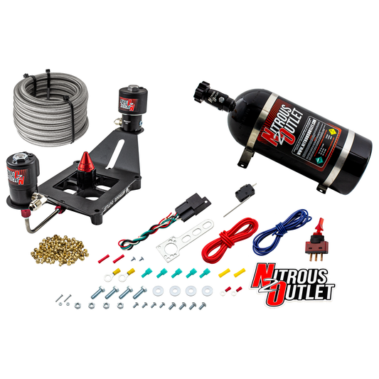 Nitrous Outlet 4150 Stinger 3 Race System - Hard-line/.178 Trashcan Nitrous Solenoid/.310 Fuel Solenoid/Deep Break Solenoid Bracket/Solenoids Mount Upside Down - (Gas/E85)(5-55 psi)(50-600 HP)(15lb Bottle)