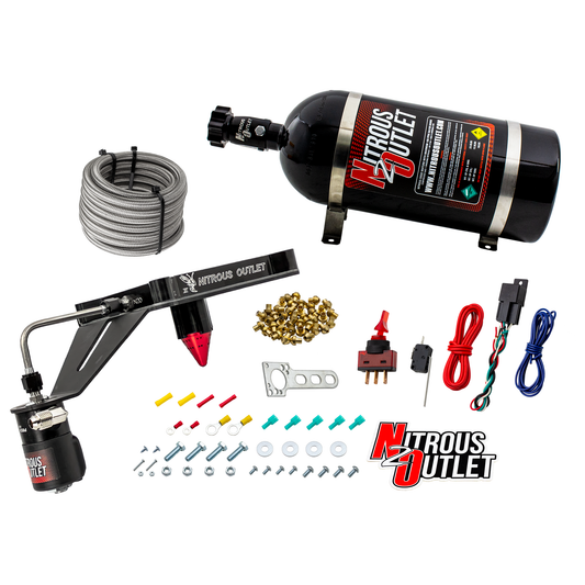 Nitrous Outlet 4150 Stinger 3 Dry System - Hard-line/.122 Nitrous Solenoid/Deep Break Solenoid Bracket/Solenoids Mount Upside Down - (50-500 HP)(No Bottle)