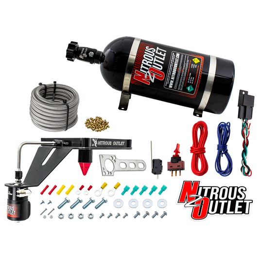 Nitrous Outlet 4500 Stinger 3 Dry System - Hard-line/.122 Nitrous Solenoid/Deep Break Solenoid Bracket/Solenoids Mount Upside Down - (50-500 HP)(12lb Bottle)